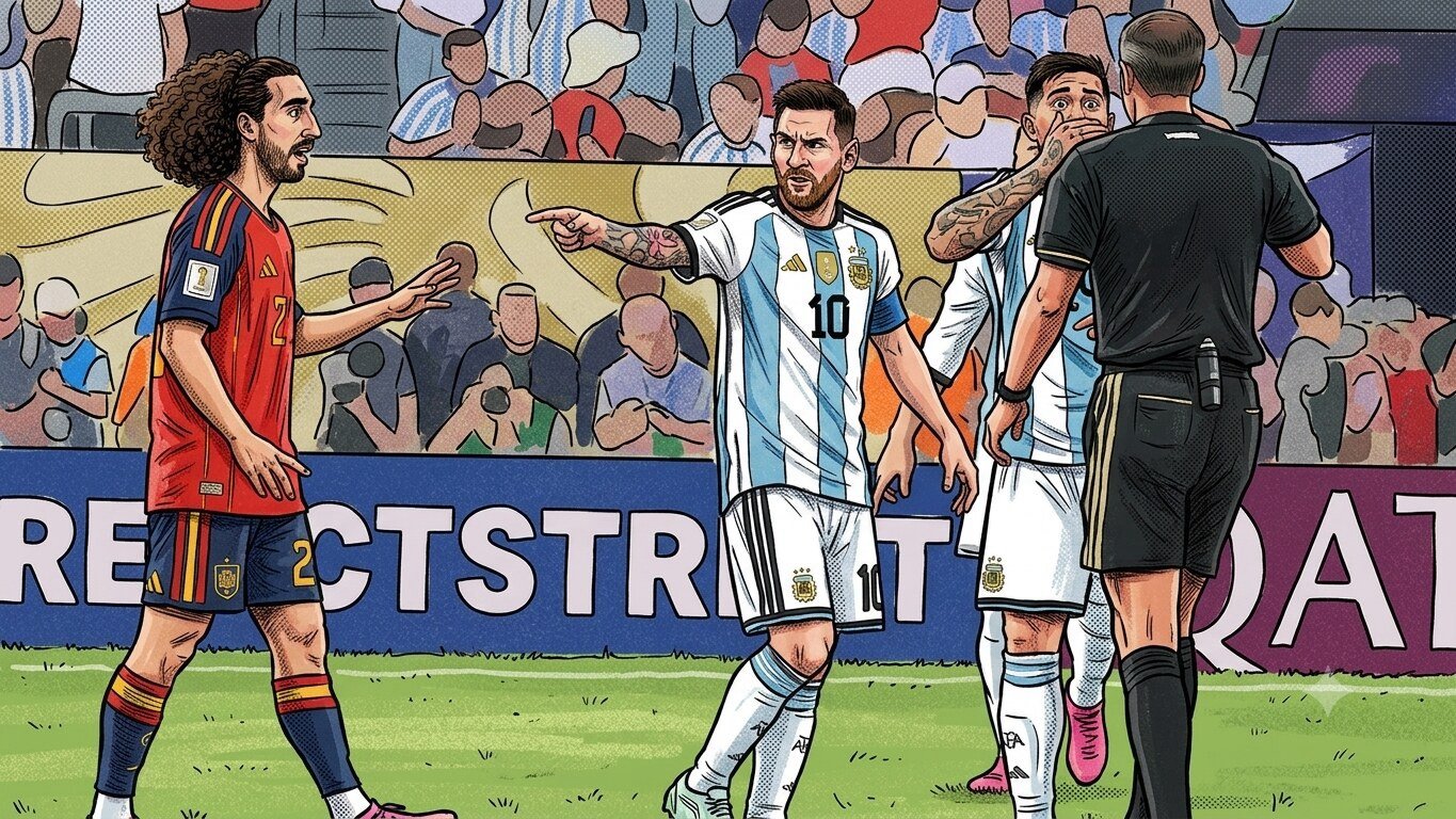 Hilang Respect! Detik-Detik Messi Provokasi Wasit Usir Cucurella Bikin Ilfeel