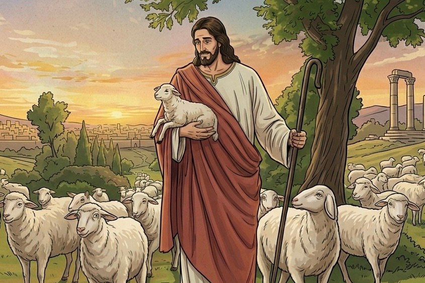 Viral! Mirip ‘Yesus’ Jadi Pedagang Kambing, Netizen Geger: “Turunnya di Kandang?”